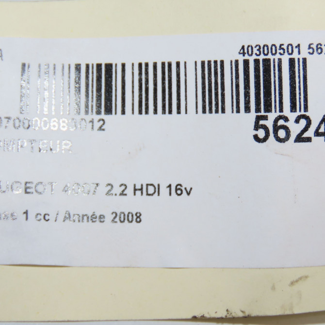 Compteur occasion PEUGEOT 4007 Phase 1 07-2007->03-2013 2.2 HDI 16v 6106QV 5