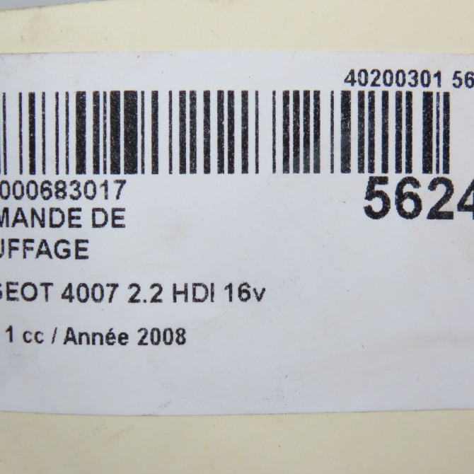Commande de chauffage occasion PEUGEOT 4007 Phase 1 07-2007->03-2013 2.2 HDI 16v 6452G7 6