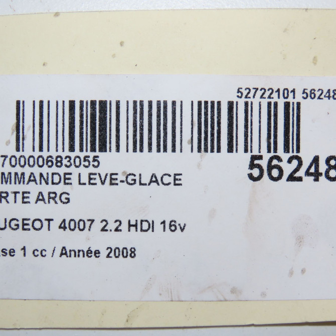 Commande leve-glace porte arrière gauche occasion PEUGEOT 4007 Phase 1 07-2007->03-2013 2.2 HDI 16v 6490T0 8