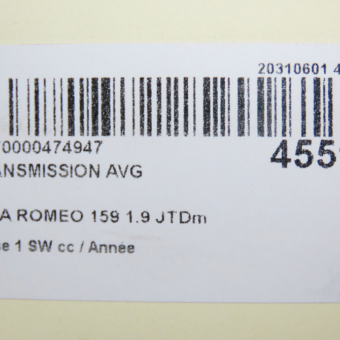 Transmission avant gauche occasion ALFA ROMEO 159 Phase 1 04-1995->04-1999 1.9 JTDm 120ch 51876370 6