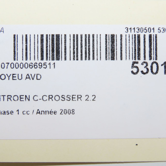 Moyeu avd occasion CITROEN C-CROSSER Phase 1 04-1995->04-1999 2.2 HDI 160ch 330791 4
