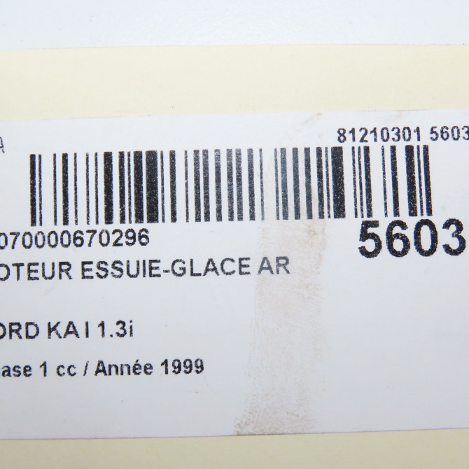 Moteur essuie-glace arrière occasion FORD KA I Phase 1 10-1996->10-2008 1.3i 1522553 6