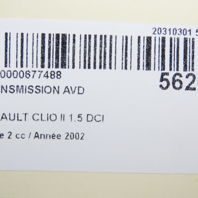 Transmission avant droite occasion RENAULT CLIO II Phase 2 06-2001->07-2006 1.5 DCI 80ch 8200114426 5