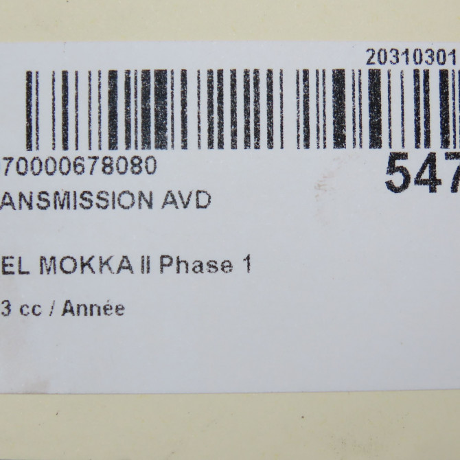 Transmission avant droite occasion OPEL 9824359680 6