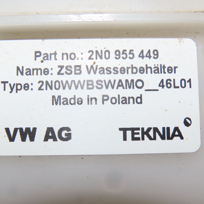 Reservoir lave-glace avant occasion VOLKSWAGEN 146 Phase 1 04-1995->04-1999 2.0 TDI 177ch 2N0955453C 5