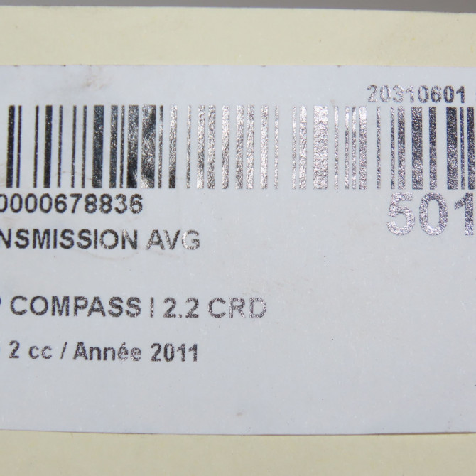 Transmission avant gauche occasion JEEP 146 Phase 1 04-1995->04-1999 2.2 CRD 136ch 7
