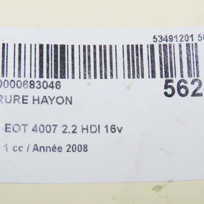 Serrure hayon occasion PEUGEOT 4007 Phase 1 07-2007->03-2013 2.2 HDI 16v 1619251880 6