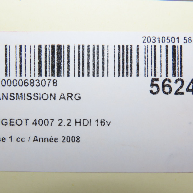 Transmission arrière gauche occasion PEUGEOT 4007 Phase 1 07-2007->03-2013 2.2 HDI 16v 3274C9 5