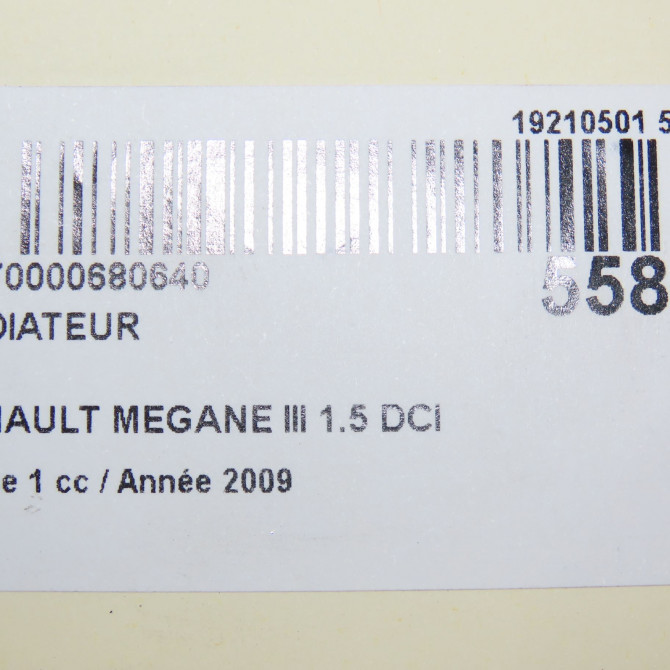 Radiateur occasion RENAULT MEGANE III Phase 1 11-2008->01-2012 1.5 DCI 105ch 214105150R 5