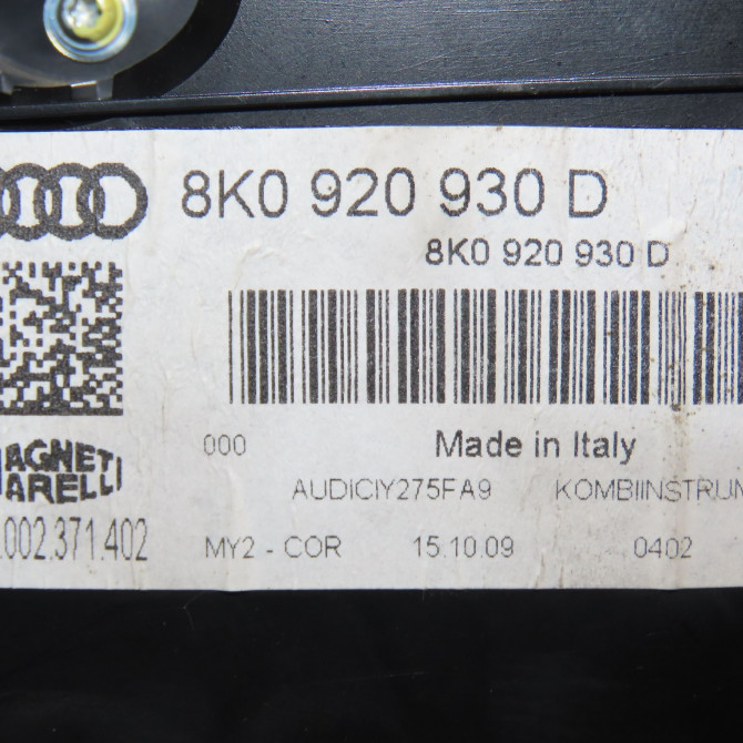 Compteur occasion AUDI A4 III Phase 1 01-2008->10-2011 2.0 TDI 120ch 8K0920930D 4
