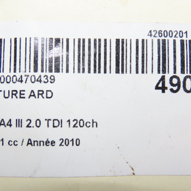 Ceinture arrière droite occasion AUDI A4 III Phase 1 01-2008->10-2011 2.0 TDI 120ch 8K0857805RV04 6