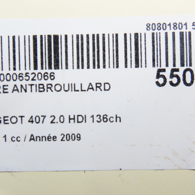 Phare antibrouillard avant gauche occasion PEUGEOT 407 Phase 1 04-2004->07-2008 2.0 HDI 136ch 620836 6
