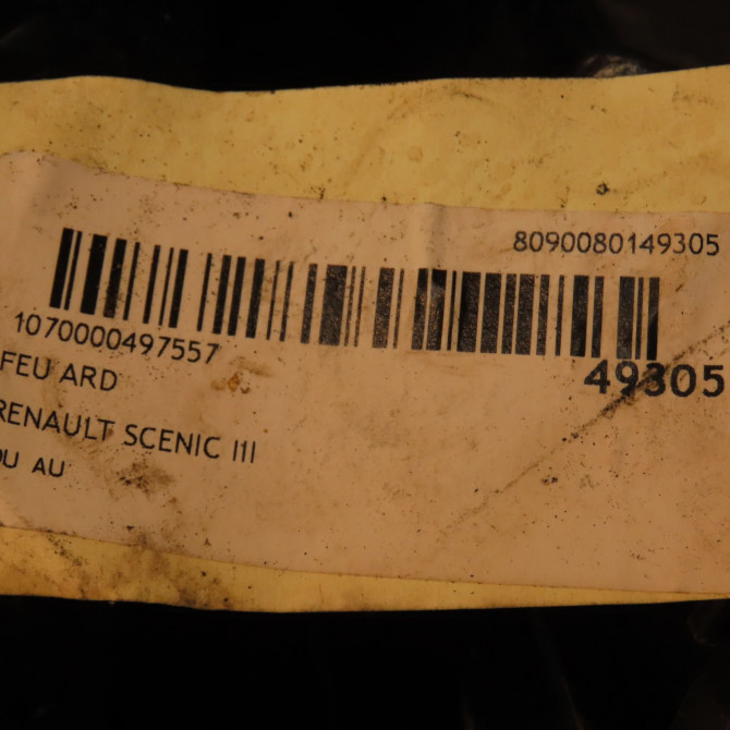 Feu arrière droit occasion RENAULT SCENIC III Phase 3 04-2013->... 1.2i 132ch 265508247R 4