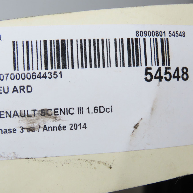Feu arrière droit occasion RENAULT SCENIC III Phase 3 04-2013->... 1.6Dci 130ch 265508247R 5