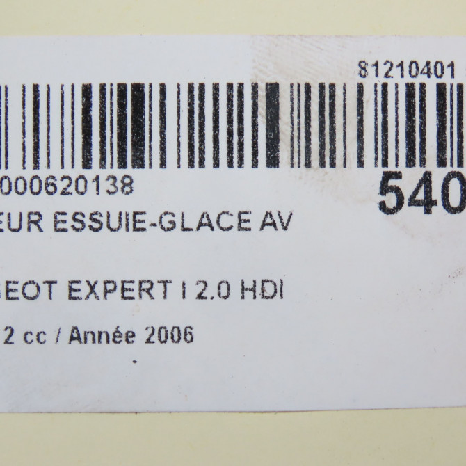 Moteur essuie-glace avant occasion PEUGEOT EXPERT I Phase 2 01-2004->12-2006 2.0 HDI 95ch 640593 7