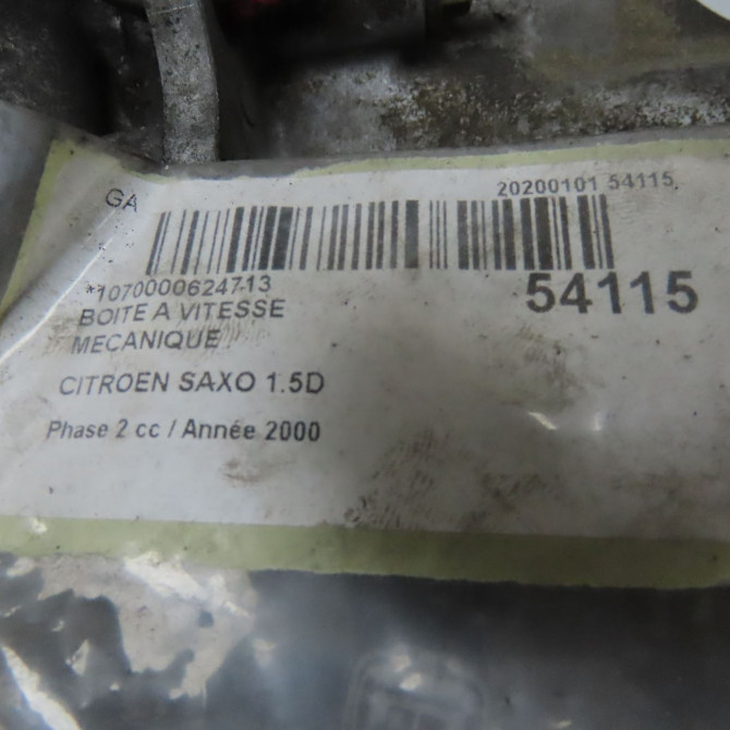 Boîte à vitesse mecanique occasion CITROEN SAXO Phase 2 09-1999->12-2004 1.5D 2222S0 7
