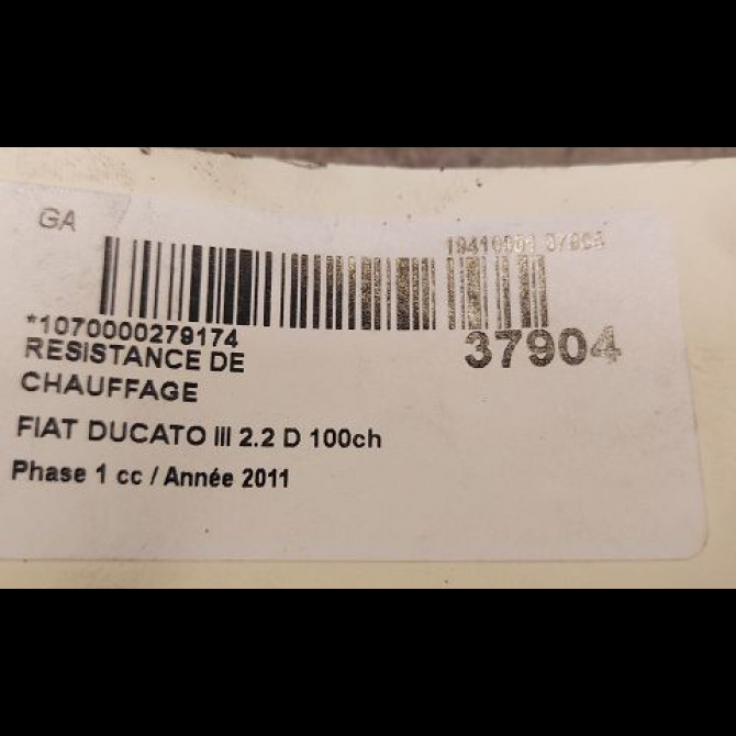 Resistance de chauffage occasion FIAT DUCATO III Phase 1 06-2006->10-2014 2.2 D 100ch 3