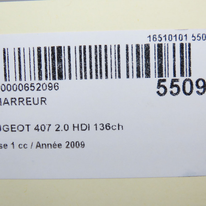 Démarreur occasion PEUGEOT 407 Phase 1 04-2004->07-2008 2.0 HDI 136ch 9827007180 7