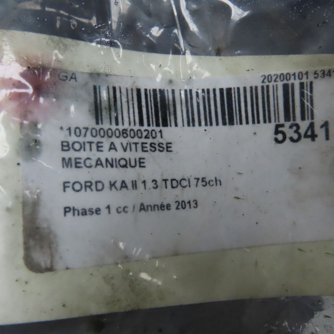 Boîte à vitesse mecanique occasion FORD KA II Phase 1 10-2008->... 1.3 TDCI 75ch 1822990 7