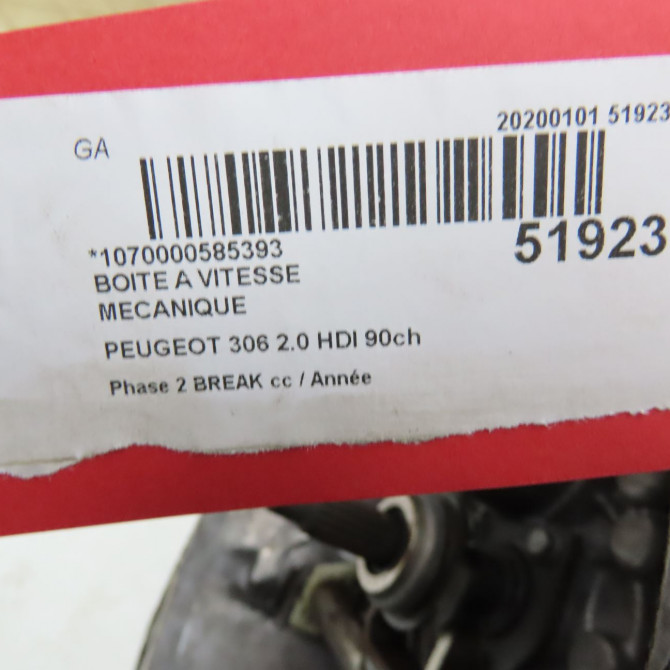 Boîte à vitesse mecanique occasion PEUGEOT 306 Phase 1 04-1995->04-1999 2.0 HDI 90ch 222271 7