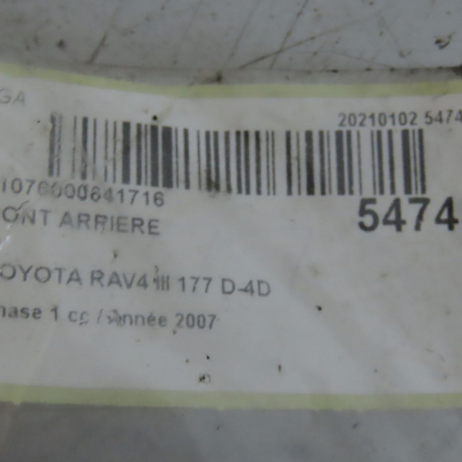 Pont arriere occasion TOYOTA RAV4 III Phase 1 02-2006->11-2009 177 D-4D 6