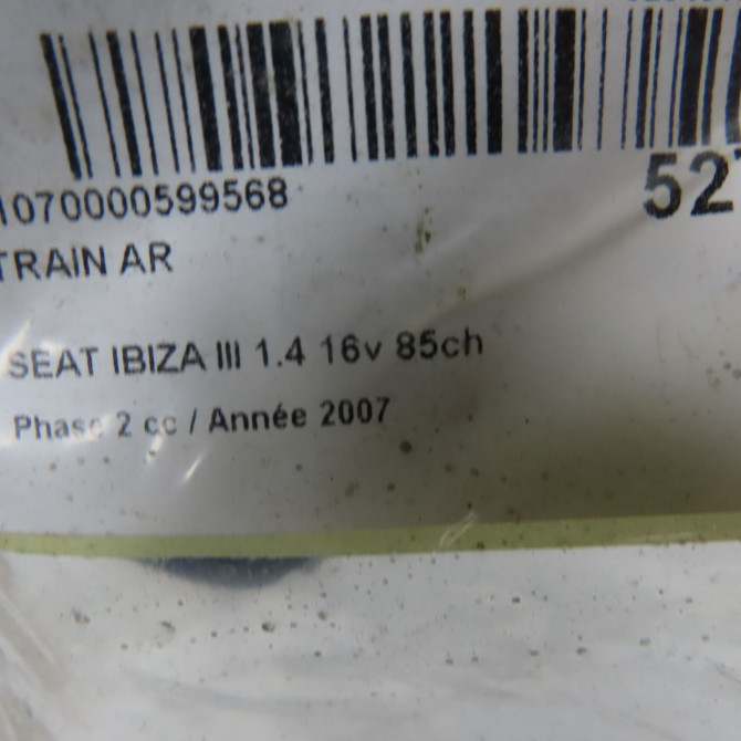 Train arrière occasion SEAT IBIZA III Phase 2 03-2006->06-2009 1.4 16v 85ch 6Q0500051BC 6