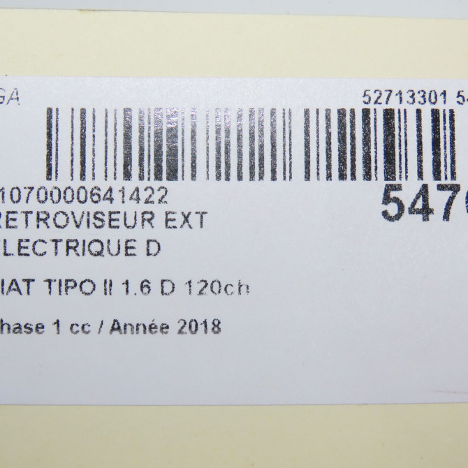 Retroviseur exterieur electrique droit occasion FIAT TIPO II Phase 1 12-2015->... 1.6 D 120ch 735800627 6