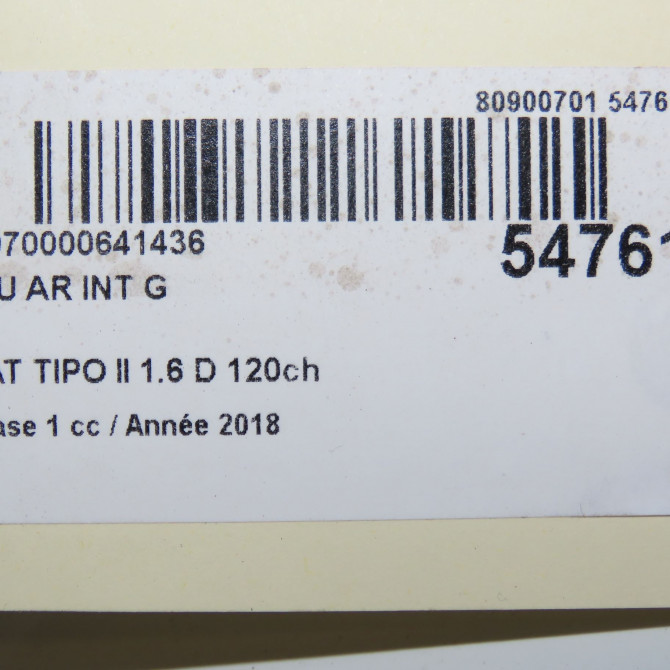 Feu arrière interieur gauche occasion FIAT TIPO II Phase 1 12-2015->... 1.6 D 120ch 52093919 5