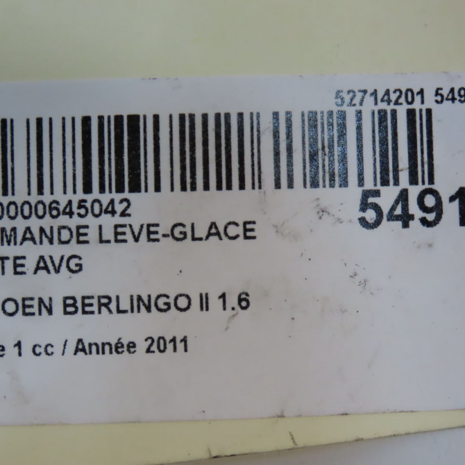 Commande lève-glace porte avant gauche occasion CITROEN BERLINGO II Phase 1 05-2008->01-2012 1.6 HDI 16v 75ch 6490E2 6