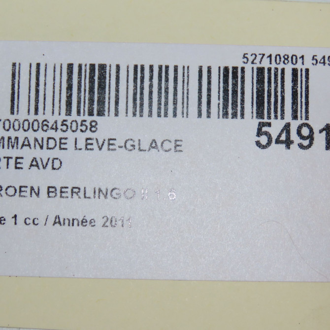 Commande lève-glace porte avant droite occasion CITROEN BERLINGO II Phase 1 05-2008->01-2012 1.6 HDI 16v 75ch 6490E2 6