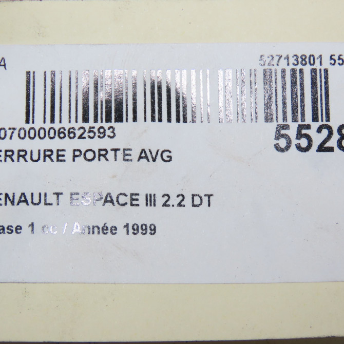 Serrure porte avg occasion RENAULT ESPACE III Phase 1 12-1996->09-2002 2.2 DT 6025309503 5