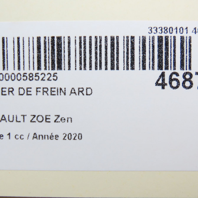Etrier de frein arrière droit occasion RENAULT ZOE Phase 1 10-2012->... Zen 440019012R 8
