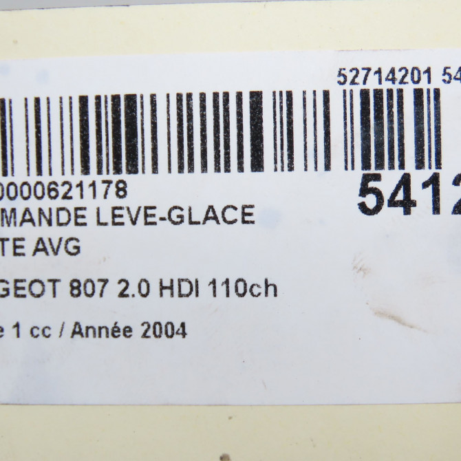 Commande lève-glace porte avant gauche occasion PEUGEOT 807 Phase 1 06-2002->12-2014 2.0 HDI 110ch 6554CJ 6