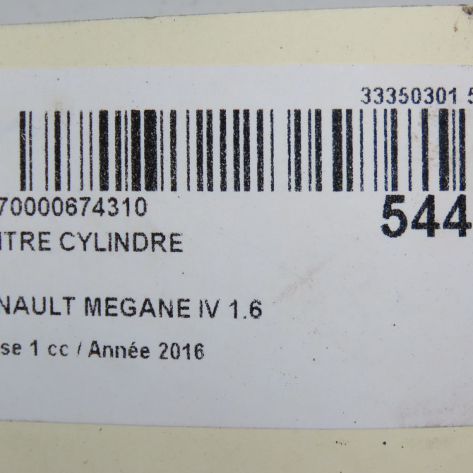 Maitre cylindre occasion RENAULT MEGANE IV Phase 1 12-2015->... 1.6 DCI 130ch 460117706R 7