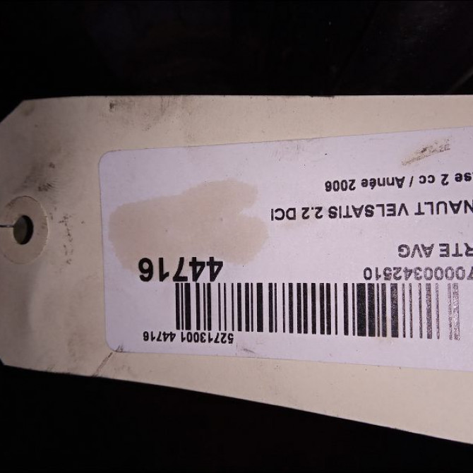 Porte avant gauche occasion RENAULT VELSATIS Phase 2 04-2005->12-2009 2.2 DCI 150ch 7751476829 3