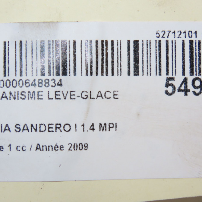 Mécanisme lève-glace avant gauche occasion DACIA SANDERO I Phase 1 06-2008->10-2012 1.4 MPI 75ch 8200733826 4