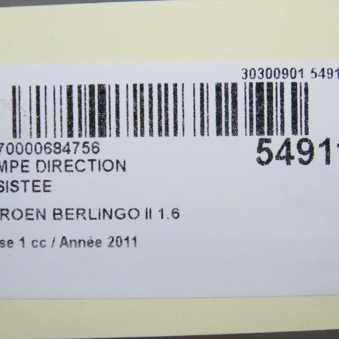 Pompe direction assistee occasion CITROEN BERLINGO II Phase 1 05-2008->01-2012 1.6 HDI 16v 75ch 4007VR 6