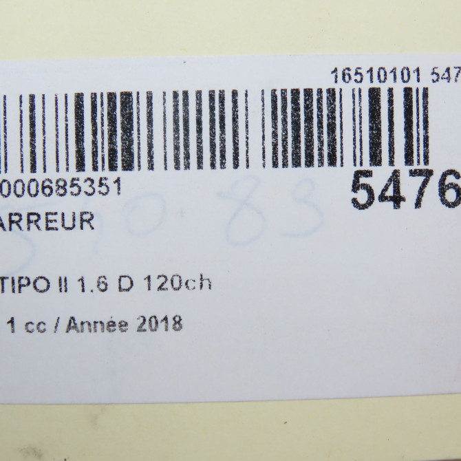 Démarreur occasion FIAT TIPO II Phase 1 12-2015->... 1.6 D 120ch 7