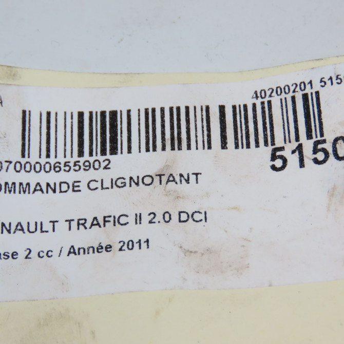 Commande clignotant occasion RENAULT TRAFIC II Phase 2 08-2006->... 2.0 DCI 90ch 7701072091 5