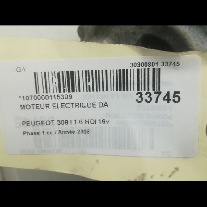 Moteur electrique de direction assistée occasion PEUGEOT 308 I Phase 1 09-2007->03-2011 1.6 HDI 16v 90ch BLUE LION 4007WX 4
