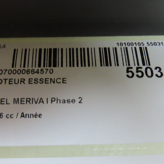 Moteur essence occasion OPEL MERIVA I Phase 2 01-2006->09-2010 55556911 6