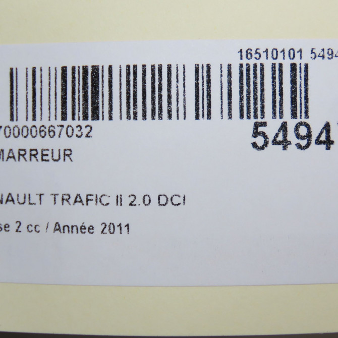 Démarreur occasion RENAULT TRAFIC II Phase 2 08-2006->... 2.0 DCI 115ch 8200628430 7