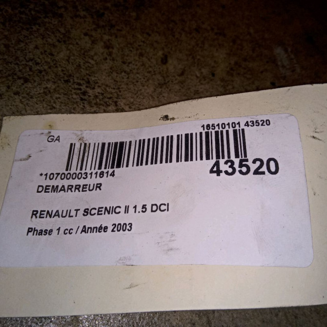 Démarreur occasion RENAULT SCENIC II Phase 1 03-2004->09-2006 1.5 DCI 80ch 233000603R 5