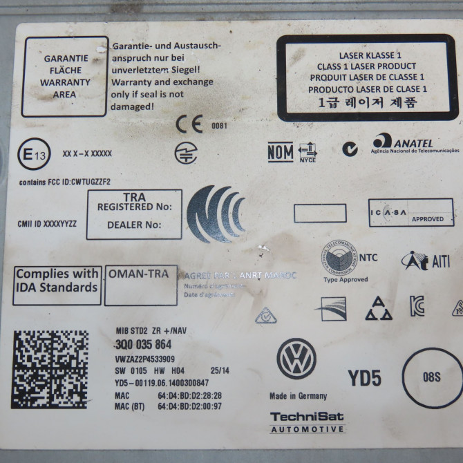 Autoradio occasion VOLKSWAGEN POLO V Phase 2 02-2014->... 1.4 TDI 90ch 6C0919603A 3