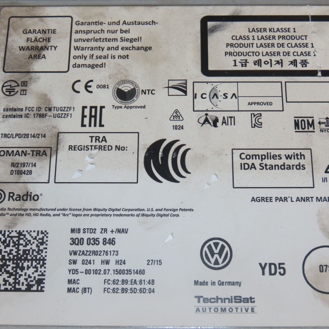 Autoradio occasion VOLKSWAGEN POLO V Phase 2 02-2014->... 6C0919603A 5