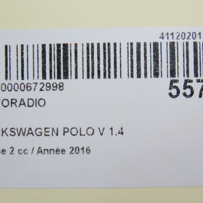 Autoradio occasion VOLKSWAGEN POLO V Phase 2 02-2014->... 1.4 TDI 90ch 6C0919603A 6