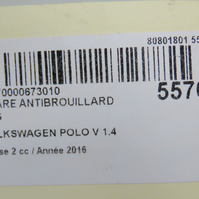 Phare antibrouillard avant gauche occasion VOLKSWAGEN POLO V Phase 2 02-2014->... 1.4 TDI 90ch 6C0941661G 5
