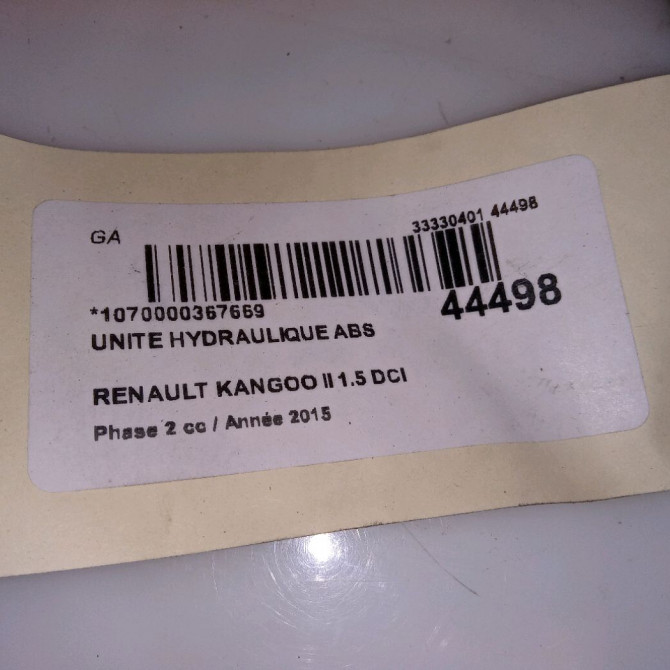 Unité hydraulique ABS occasion RENAULT KANGOO II Phase 2 01-2013->... 1.5 DCI 75ch 476609597R 4