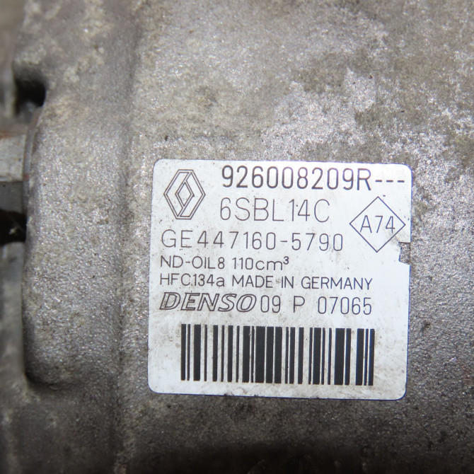 Compresseur air conditionne occasion RENAULT MEGANE III Phase 2 01-2012->06-2014 926008209R 5