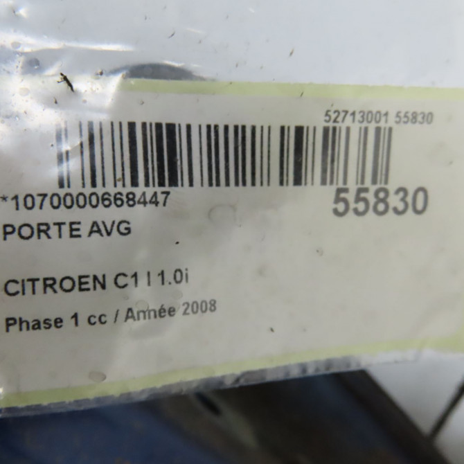 Porte avant gauche occasion CITROEN C1 I Phase 1 06-2005->11-2008 1.0i 1612541480 5
